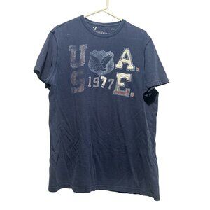 Vintage American Eagle Muscle Shirt Size XL Blue Y2K Embroidered Logo College